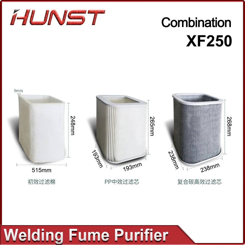 HUNST Welding Marking Smoke Absorption Dust Purifier XF180 XF250 Laser Smoke Exhauster Filter Element Replacement