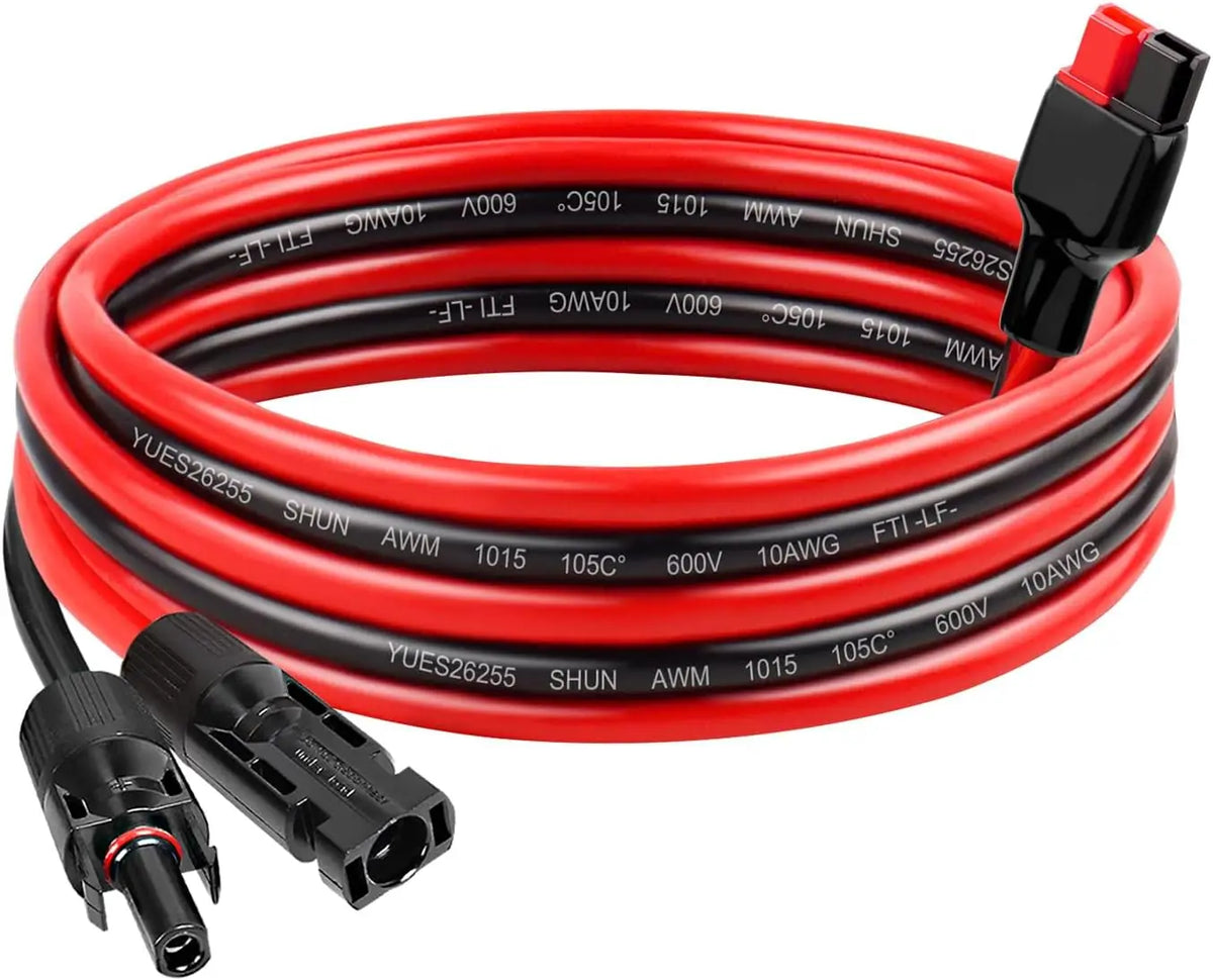10AWG Solar Panel Cable to Anderson Connector - 6FT Solar Extension Cable with Anderson -Style Connector for Portable Power