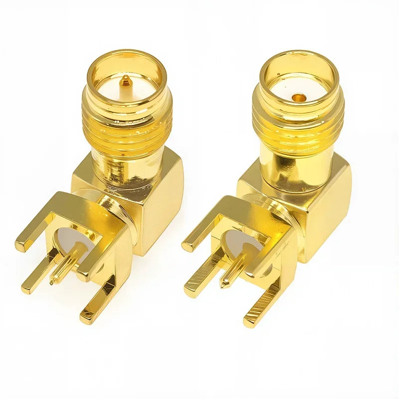 5/20Pcs SMA Female Thru Hole Plug SMA-KWE PCB Mount 90 Degree Right Angle Connector RF Adapter SMA Connector