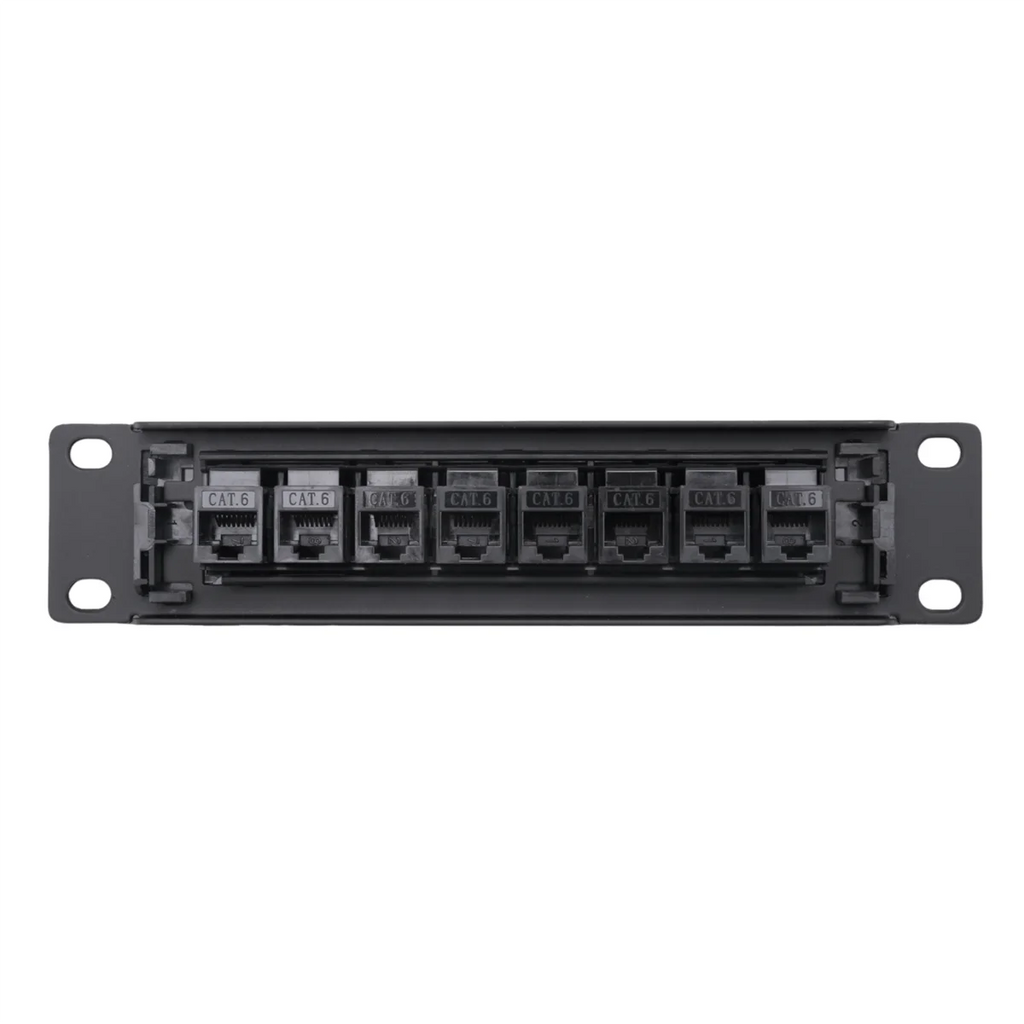 New 8 Port Straight-Through CAT6 Patch Panel RJ45 Network Cable Adapter Jack Ethernet Distribution Frame