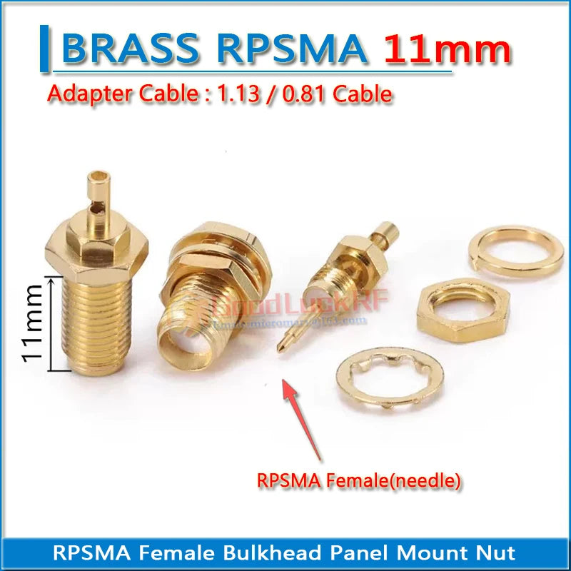 SMA Female Window split Welding Solder 1.13 0.81 Cable Plug 11/13/15/17mm RPSMA RP-SMA Female Washer Nut RF Connector Socket