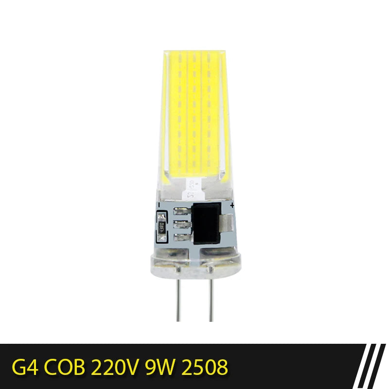 G4 LED COB Lamp E14 G9 12V 220V Dimmable 6W 9W COB LED Bulb Lampada LED Lighting Replace Halogen Spotlight Chandelier LED Lamp