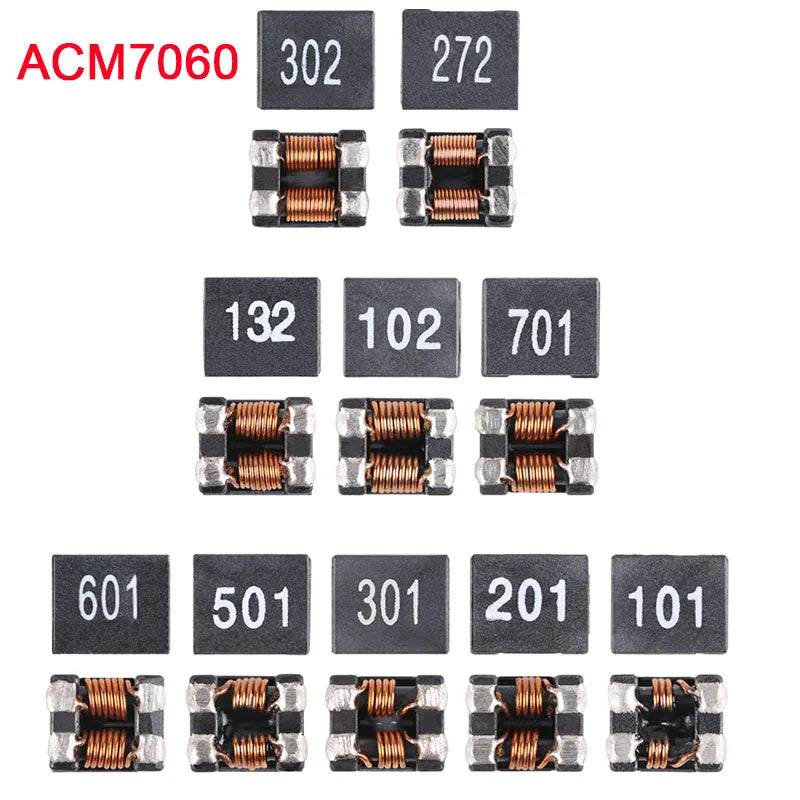 10Pcs/5pcs ACM7060 ACM4520 ACM9070 ACM1211 101 102 501 152 231 301 381 401 701 901 222 202 SMD Chip Common Mode Inductor Filter