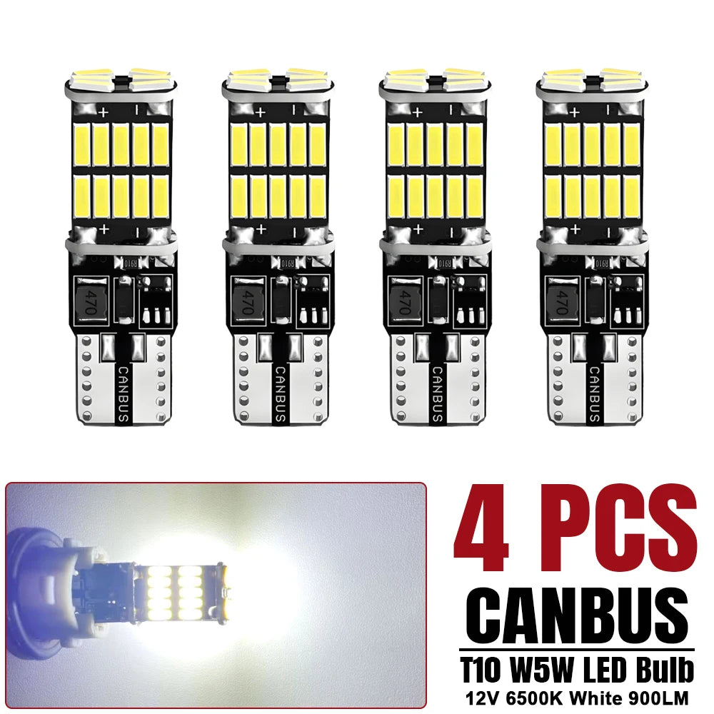 2-20 PCS T10 W5W LED Bulb 12V 1000LM 24V 4014-26SMD 6500K White Car Interior Dome Maps Reading Trunk License Plate Lights CABNSU