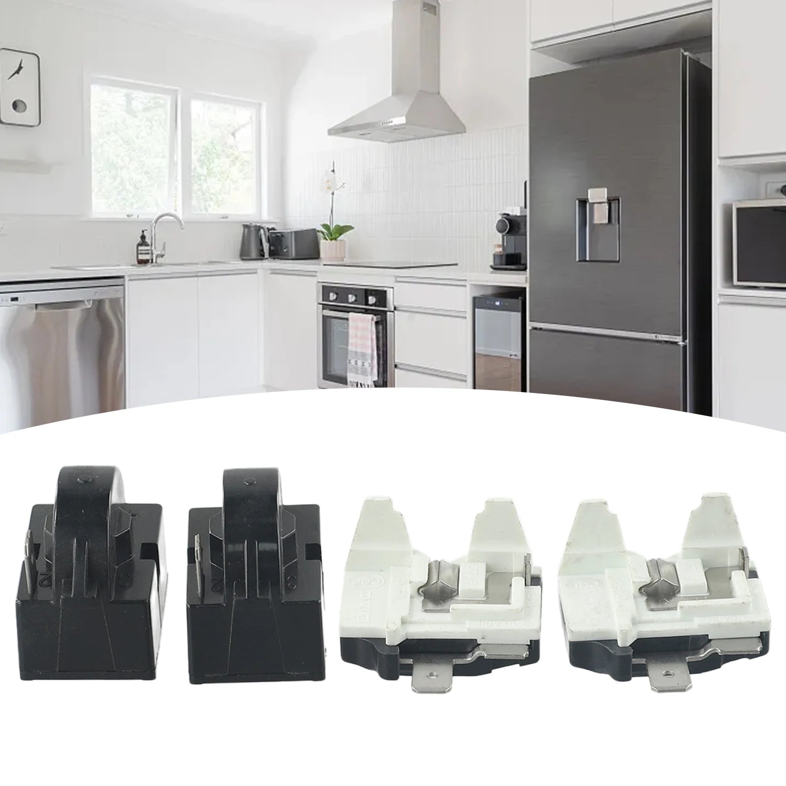 2pcs Refrigerator PTC Start Relay 1/2 Pin 15 Ohm 1/6H Compressor Overload Protector Starting Relay Light Weight Power Supplies