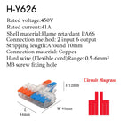 Wire Connector Electrical Terminal Blocks Splitter Led Push in Quick Connectors Conductor Cable  Junction Box 0.5-6mm²