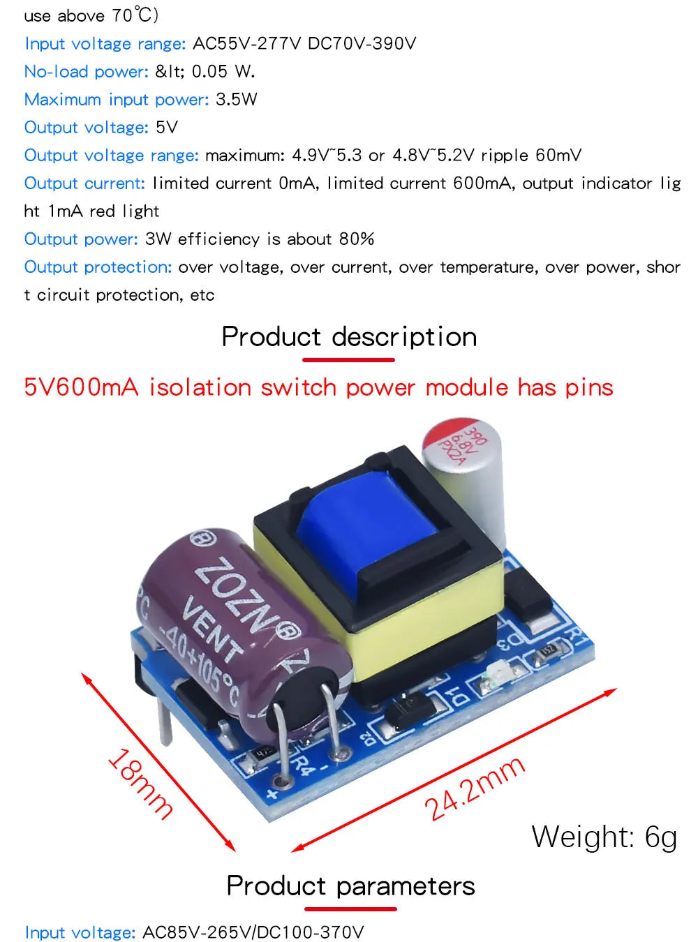 AC-DC 3.3V/5V/12V Precision Buck Converter AC 220v to 5v DC step down Transformer power supply module 1A 12W