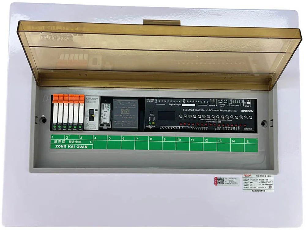 Kincony B16 ESP32-S3 Smart Controller 16CH Relay Output 7CH 1-Wire GPIOs 4CH ADS1115 Analog Input ESPHome Tasmota Tuya SD Card