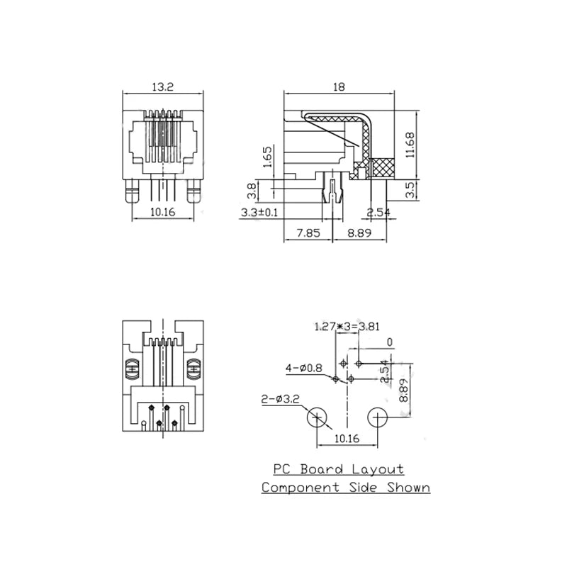 10PCS Telephone Socket Connector RJ11 RJ12 RJ45 Telephone Wifi Female Socket 2pin 4pin 6pin 8pin 4P4C 6P6C 6P4C 8P8C RJ45 Jack