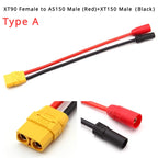 AS150 XT150 Male/Female To XT60 XT90 Plug DC Power Conversion Cable Connector 10AWG Silicone Wire Suitable for RC Batteries