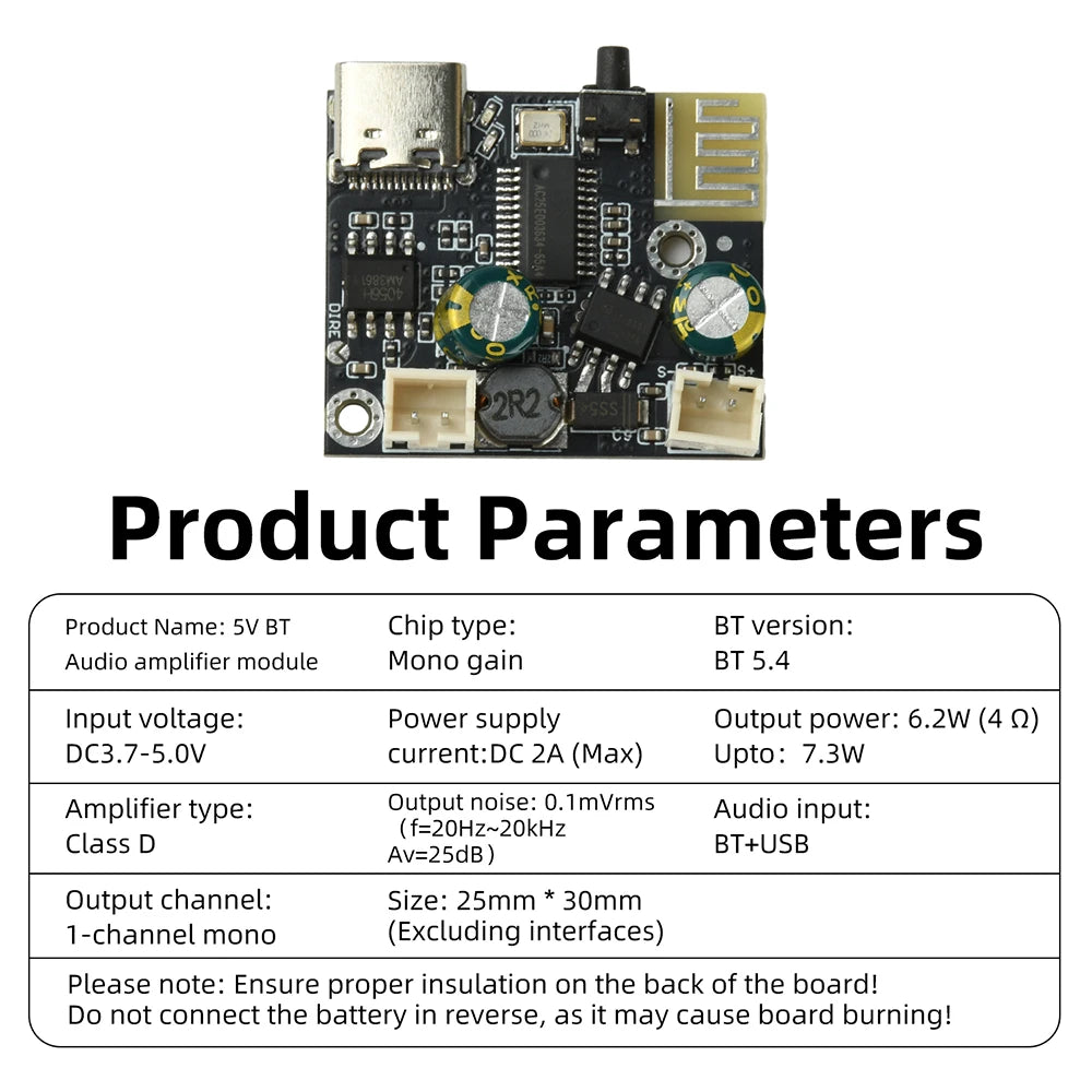 DC 5V/3.7V Tws Stereo Bluetooth Power Amplifier Board High Sound Quality Dual Channel 2x10w Sound Module Car speakers