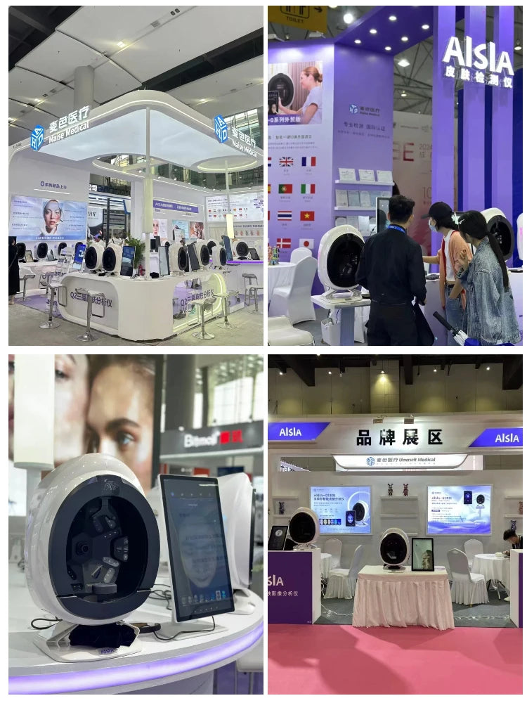 New 3D Facial Skin Analyzer Machine 15.6 inch Skin Analyzer Facial Machine 8 Light Spectrum Skin Analysis Scanner