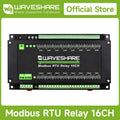 Waveshare Modbus RTU 16-Ch Relay Module, RS485 Interface, With Multiple Isolation Protection Circuits, Rail-Mount Case
