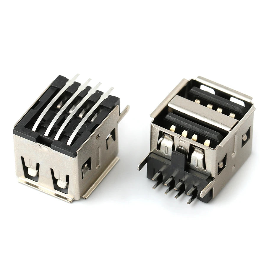 10PCS USB Interface Double-Layer USB Socket Type A Standard Port Male and Female Solder Socket DIP Straight Bent Pin PCB Socket