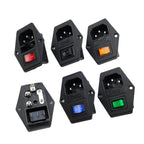 1set 10A AC 250V 3 Terminal Power Socket with Fuse Holder EC320 C14 Rocker Switch AC Power Cord Inlet Plug Socket