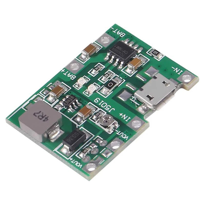 6PCS 2A USB 18650 Lithium Li-ion Battery Charger Module Boost 3.7V to 5V 9V 12V Adjustable DC-DC Step Up Boost Module TP4056