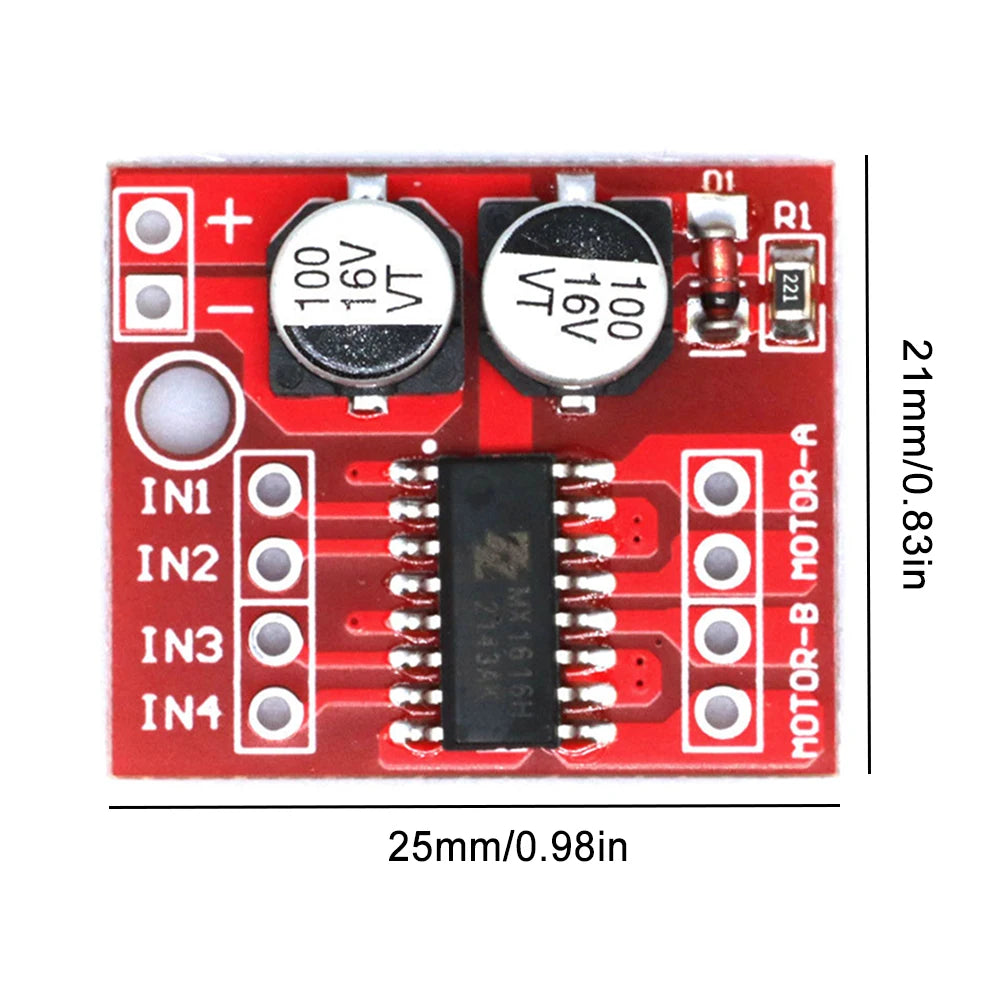 L298N 2-Way DC Motor Driver Module DC 2V-10V 1.5A Driver Module PWM Speed Dual H-Bridge Stepper Motor Driver