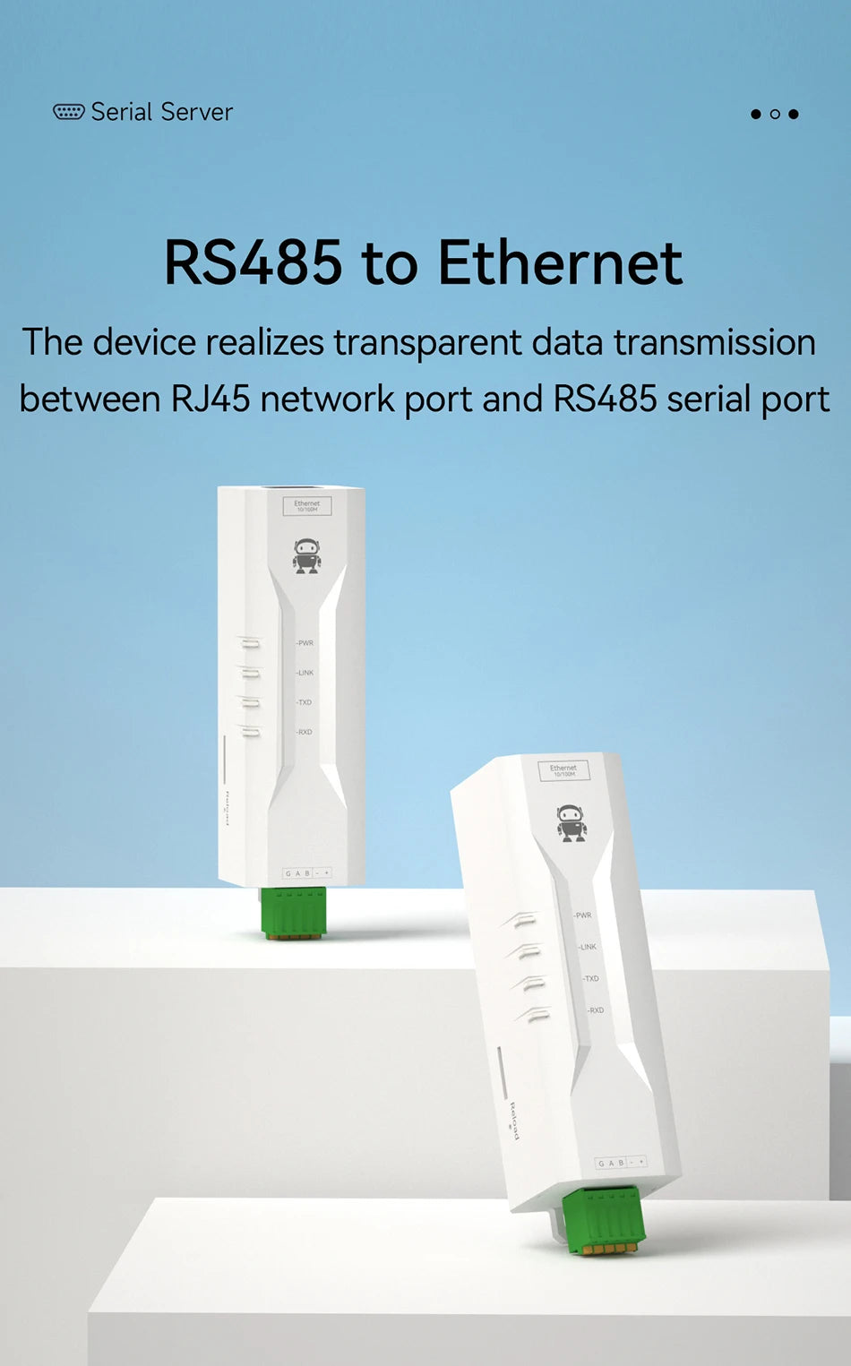 Serial to Ethernet Serial Server RS485 ModBus Gateway CDEBYTE NE2-D11P Signal Isolation 2-Way Socket Link Standard MQTT