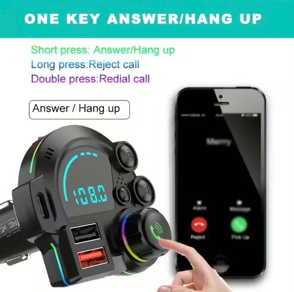 MP3 Music Player Car Bluetooth 5.3 FM Transmitter Wireless QC3.0& PD 20W Dual Fast Charging Car Adapter