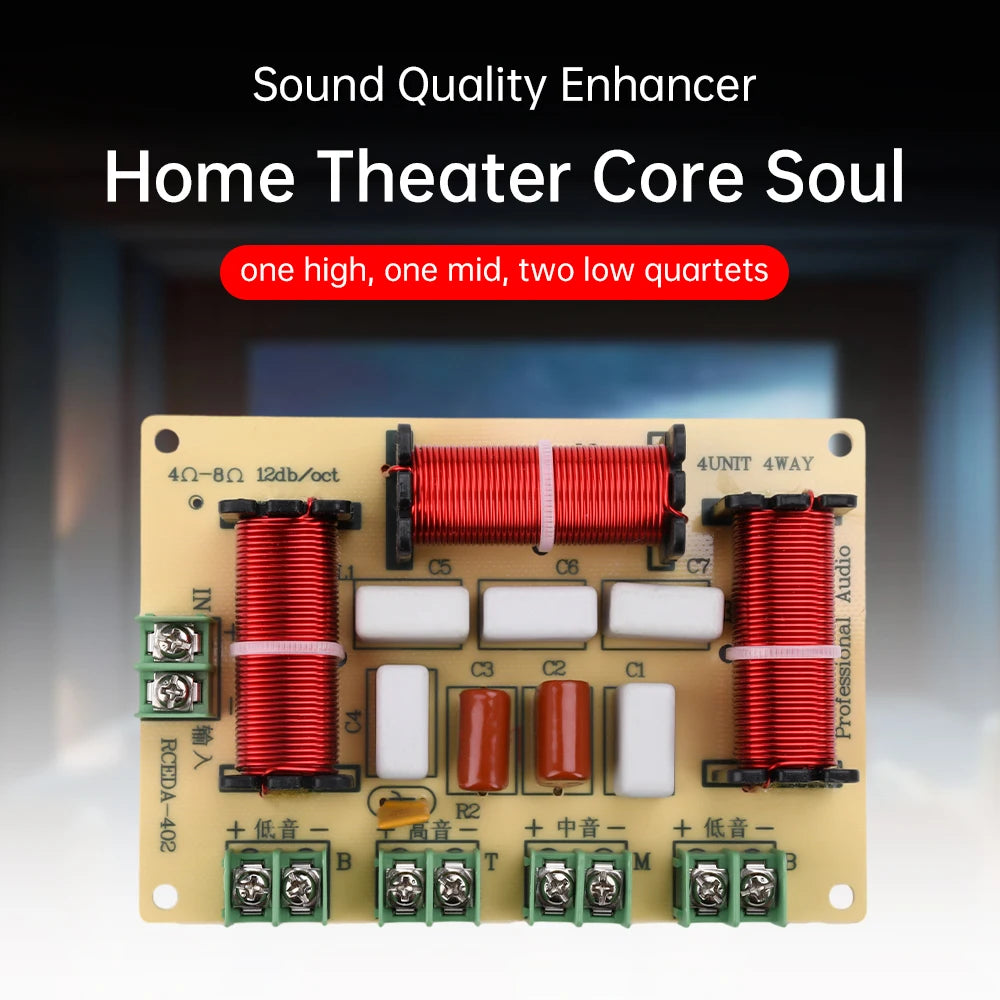1PCS/2PCS 4 Way Speaker Bass Frequency Divider Home Theater Hifi Stereo Circuit Stereo Audio Crossover Filters