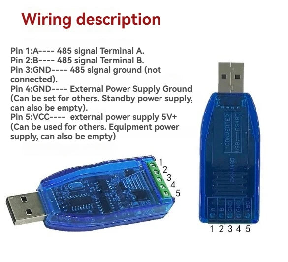 Industrial USB To  RS232 RS485 Converter Module with TVS Protection Bidirectional Half-Duplex Modbus RTU for PLC/SCADA Systems