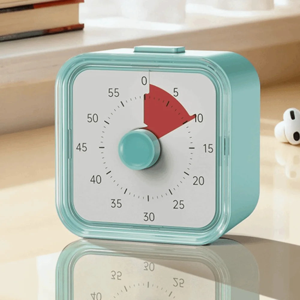 60 Minutes Visual Timer Round/Square Ultra Silent Countdown Alarm Clock Self-discipline Visualization Kitchen Timer