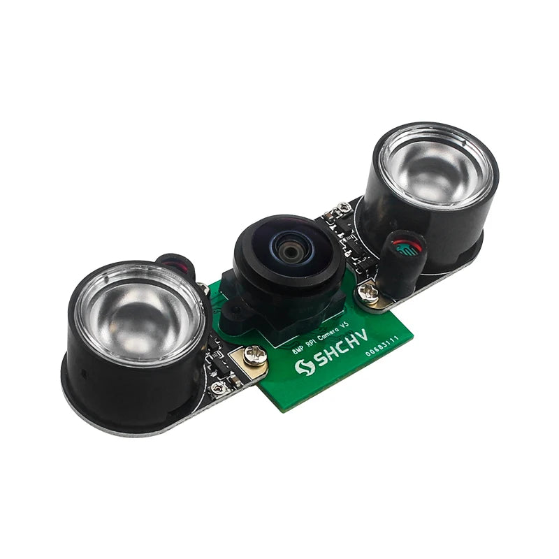 Raspberry Pi 5 8MP Camera Night Vision IMX219 77° 130° 200° FOV Fisheye MINI CSI Interface + 2 Infrared Light for RPI 5 Pi5