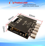 MT21 2.1 Channel Bluetooth 5.0 Audio Amplifier Board 100W Subwoofer 50W*2 L/R Stereo Amp Module Bass Treble Control AUX Input DC12-24V for Home Speaker DIY