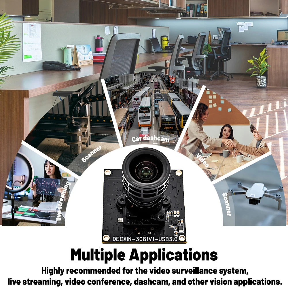 2.3MP 120FPS Global Shutter USB 3.0 Camera Module AR0234 1/2.6" CMOS M16 Lens UVC Plug Play Machine Vision Video Conferencing