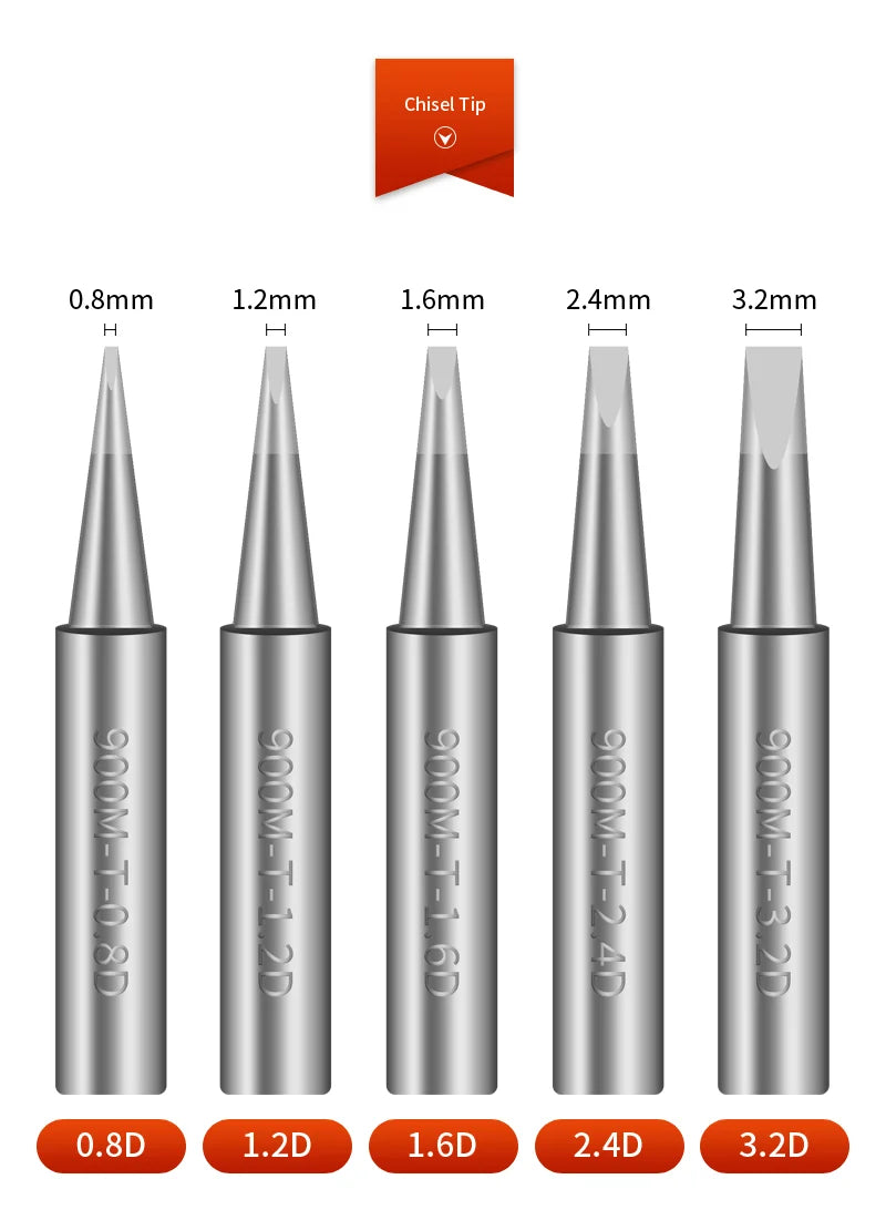Handif 900M Soldering Iron Tips Lead-Free Pure Cooper Soldering Station Sting 900m Fit 936/937/938/969 Solder Station