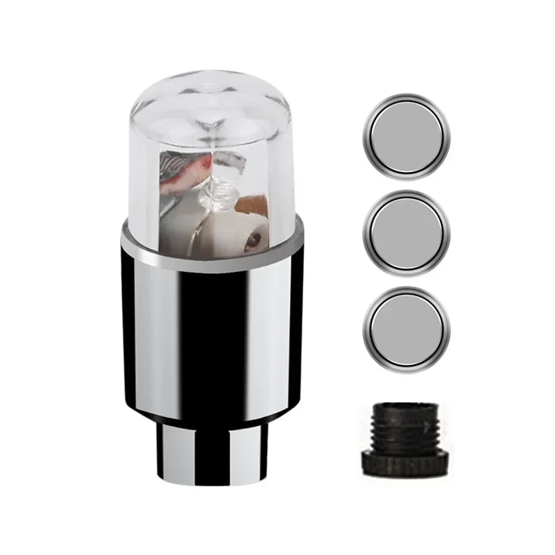 2/4Pcs Car Hub Ambient Light Bicycle LED Tire Lights Universal Car Neon Lamp Valve Cover Lights Tire Colorful Flashing BulbDecor