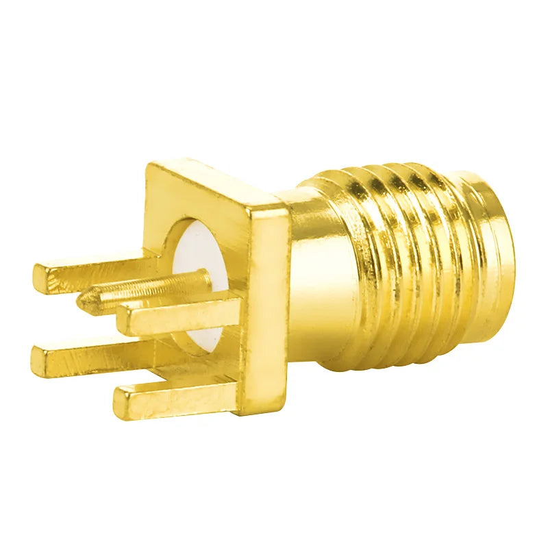 5Pcs SMA Female Jack Male Plug 1.6mm Adapter Solder Edge PCB Straight Angle Mount RF Copper Connector Plug Socket