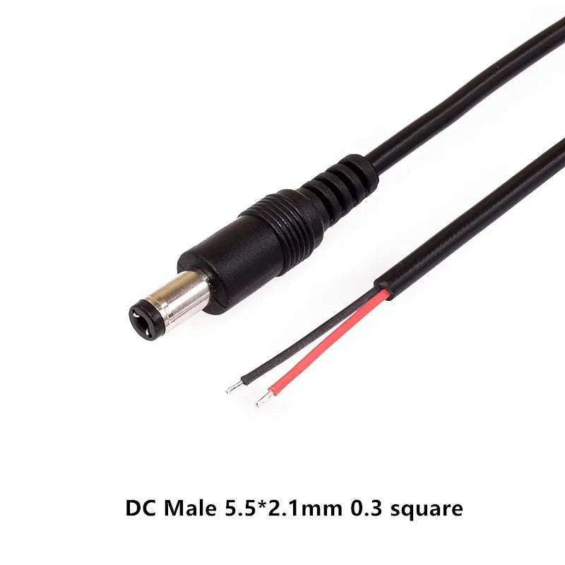 DC Power Plug 5.5 X 2.1 2.5mm 5.5 * 2.1mm Male Female CCTV Adapter Connector Cable Extension Cords 12V Surveillance Camera