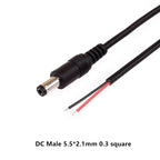 DC Power Plug 5.5 X 2.1 2.5mm 5.5 * 2.1mm Male Female CCTV Adapter Connector Cable Extension Cords 12V Surveillance Camera