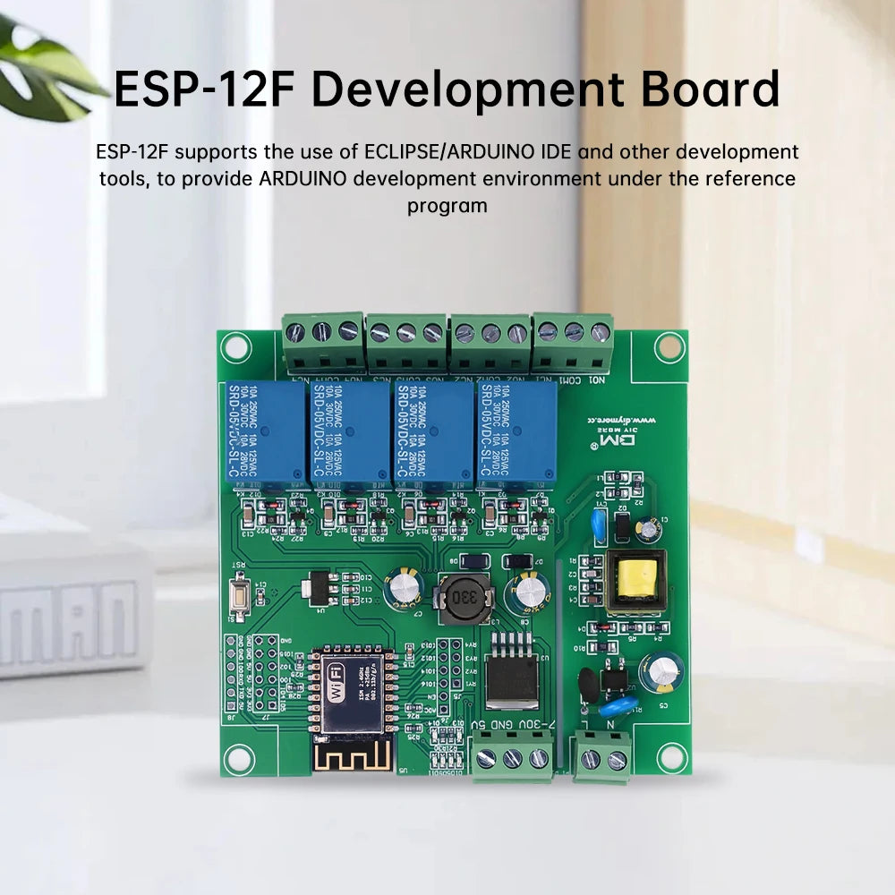 ESP8266 WiFi 4-Channel Relay Module ESP-12F Development Board AC-DC Switching Power Supply Module