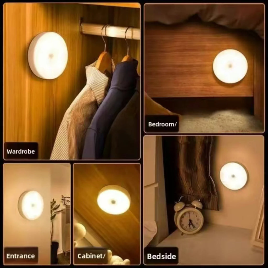 Motion Sensor LED Magnetic Night Light, 1/2 Pack Wireless Rechargeable Night Light, Auto On/Off for Bedroom, Wardrobe, Hallway