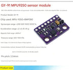 MPU9250 6500 Module 9DOF Accelerometer Gyroscope Compass 6/9 Axis GY-91 Sensor