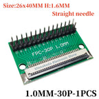 FFC/FPC Adapter Board with Soldered 1.0MM Flip Cover Lower Connector Straight or Bent Pins Available, 4/6/8/10/12/14/16/20/30P