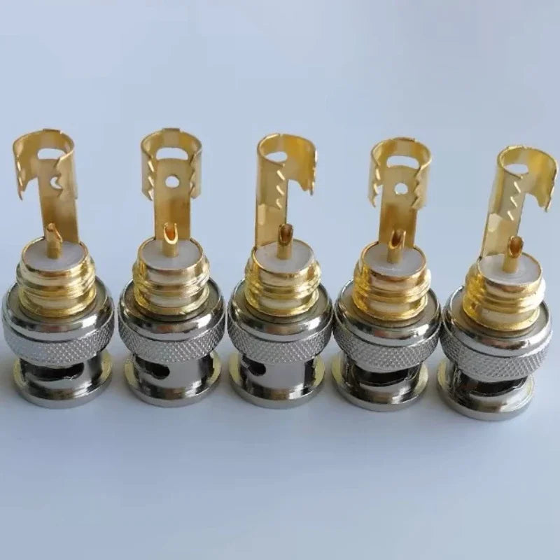 5Pcs BNC Solderless Connector Q9 HD Video Oscilloscope Male Plug Welding Free 75-5 Ohm Monitoring Weldings Cable Connectors