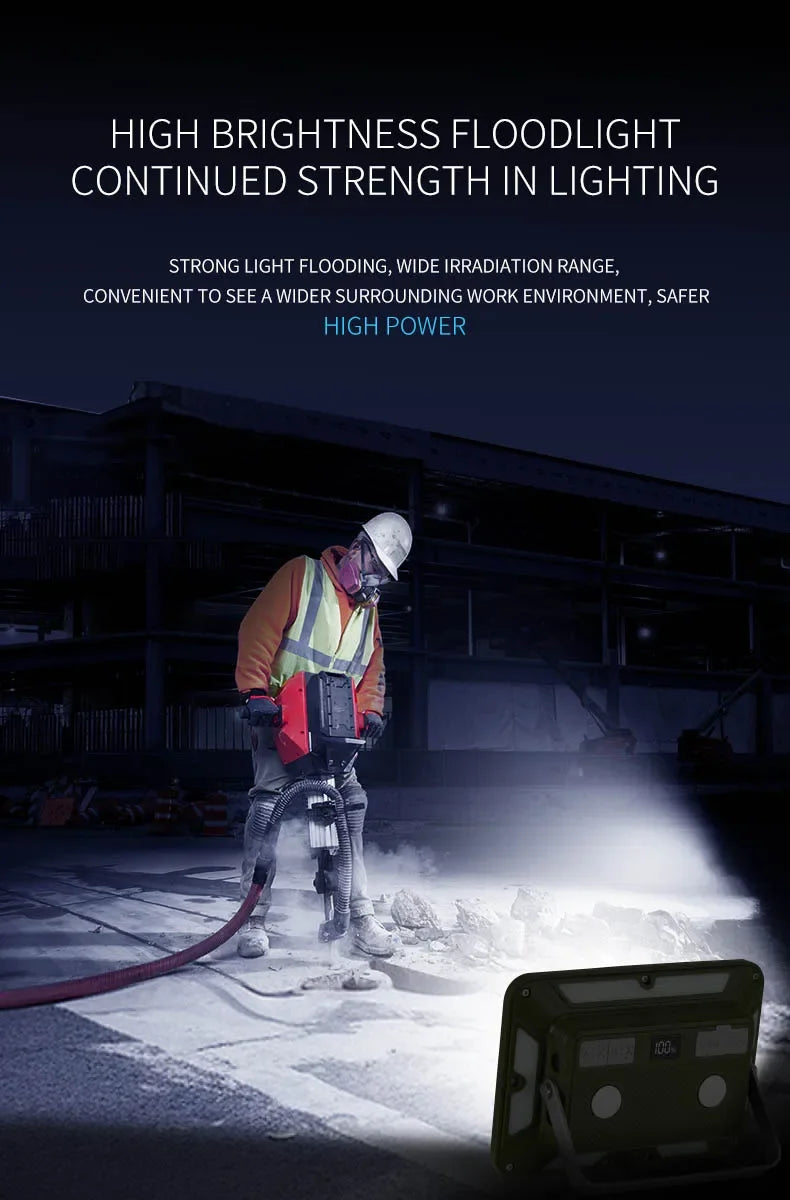 Outdoor Camping Light Super Bright Camping Floodlight Magnetic Rechargeable Led Work Light