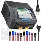 HTRC H6X2AC Dual Channel Battery Charger DC 400WX2 AC300W 16AX2 for 1S~6S Lipo Li-ion LiFe LiHV LTO NiMh RC Battery Fast Charge