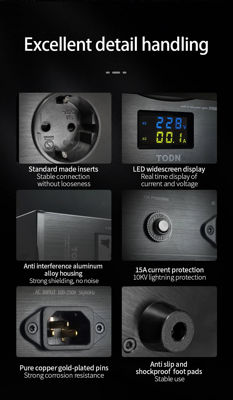 HIFI Power Filter HiFi Lightning Protection Anti-Interference PA Audio Power Purifier EU Dedicated Power Strip
