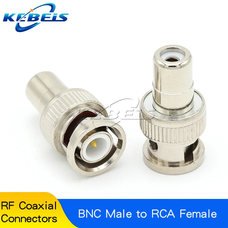 2Pcs BNC to RCA Surveillance Video BNC Female to BNC Male BNC Male to RCA Female Q9 Male to RCA Female Q9 Female to AV Adapter