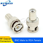 2Pcs BNC to RCA Surveillance Video BNC Female to BNC Male BNC Male to RCA Female Q9 Male to RCA Female Q9 Female to AV Adapter