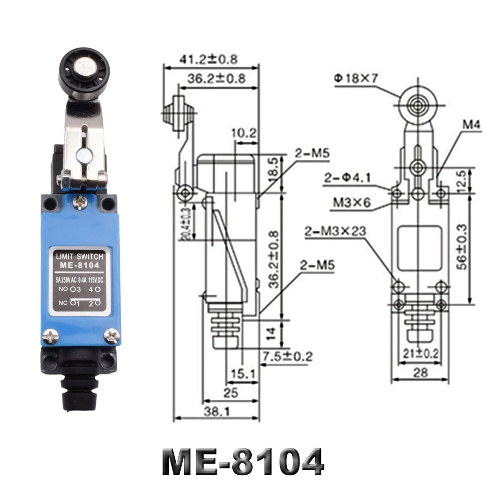 ME 8104 8108 8111 8122 9101 CNC Micro Momentary Limit Switch 5A/220V Rotary Roller Lever Sealed Industrial Machine Limit Switch