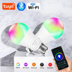 Bluetooth/WiFi LED Light Bulb E27 15W 20W 110V 220V RGB RGBCW Dimmable Led Bulbs Led Lamp For Alexa Google Home Tuya Smart Life