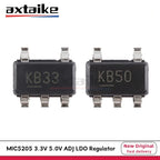 20PCS MIC5205-5.0YM5 MIC5205-3.3YM5 SOT23-5 KB33 KB50 KBAA MIC5205 3V3 5V ADJ 150mA 1% Low Noise LDO Regulator SMD IC
