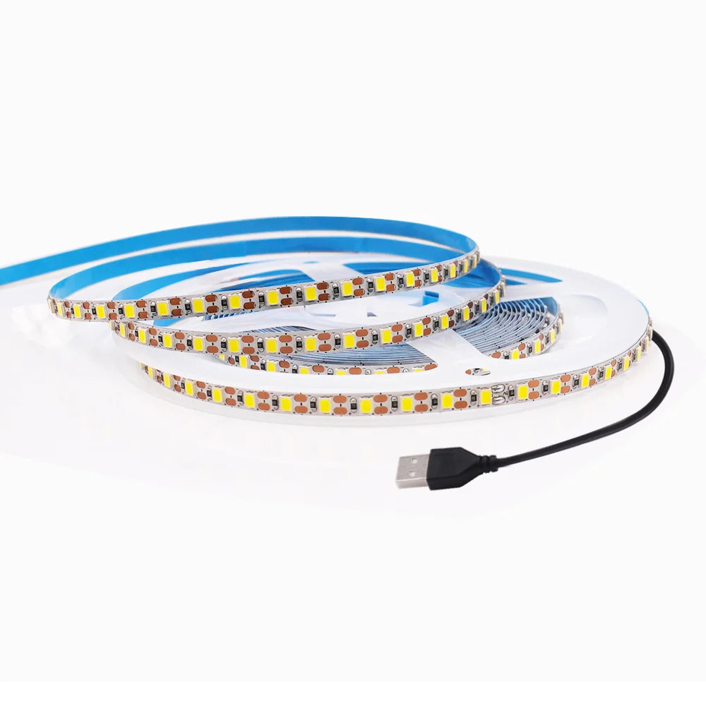 3mm 5mm PCB LED Strip Light Ultra Thin 1 LED Cut 5V 2835 120LEDs/m 8mm Flexible Tape DC IP21 Not Waterproof Warm Natural White