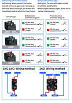 10Pcs 22MM Momentary symbols Push Button Switch 1NO1NC SPDT 10Amp 600V Metal Head Waterproof IP65,Control power button switch