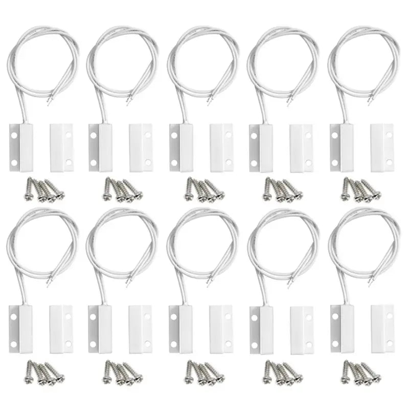 AAAEL-For Wired Door Window Sensor 10PCS MC-38 Magnetic Switch NC Normally Closed For Wired Wifi GSM Home Alarm Security System